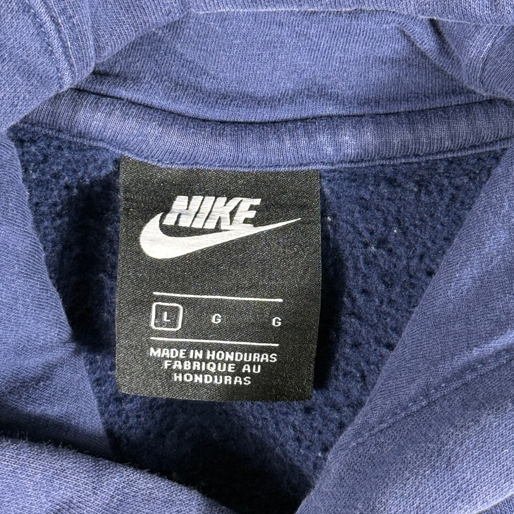 Nike Hoodie Size Large Blue Fleece Logo Pullover Sweatshirt Long-Sleeve - Picture 4 of 10